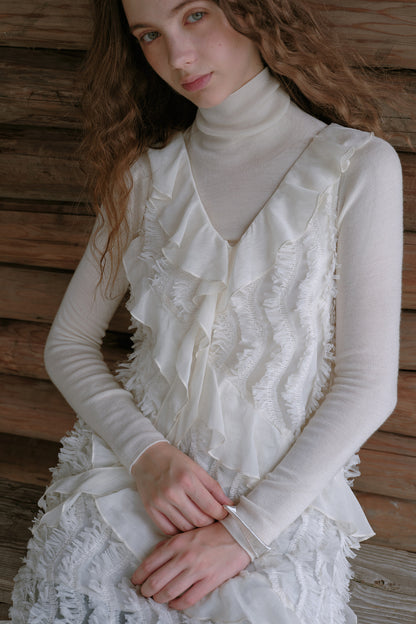 Asymmetrical Ruffle Chiffon Dress