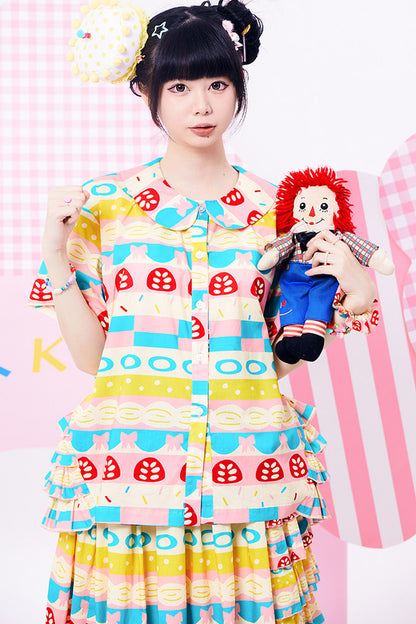Original Printed Layered Blouse