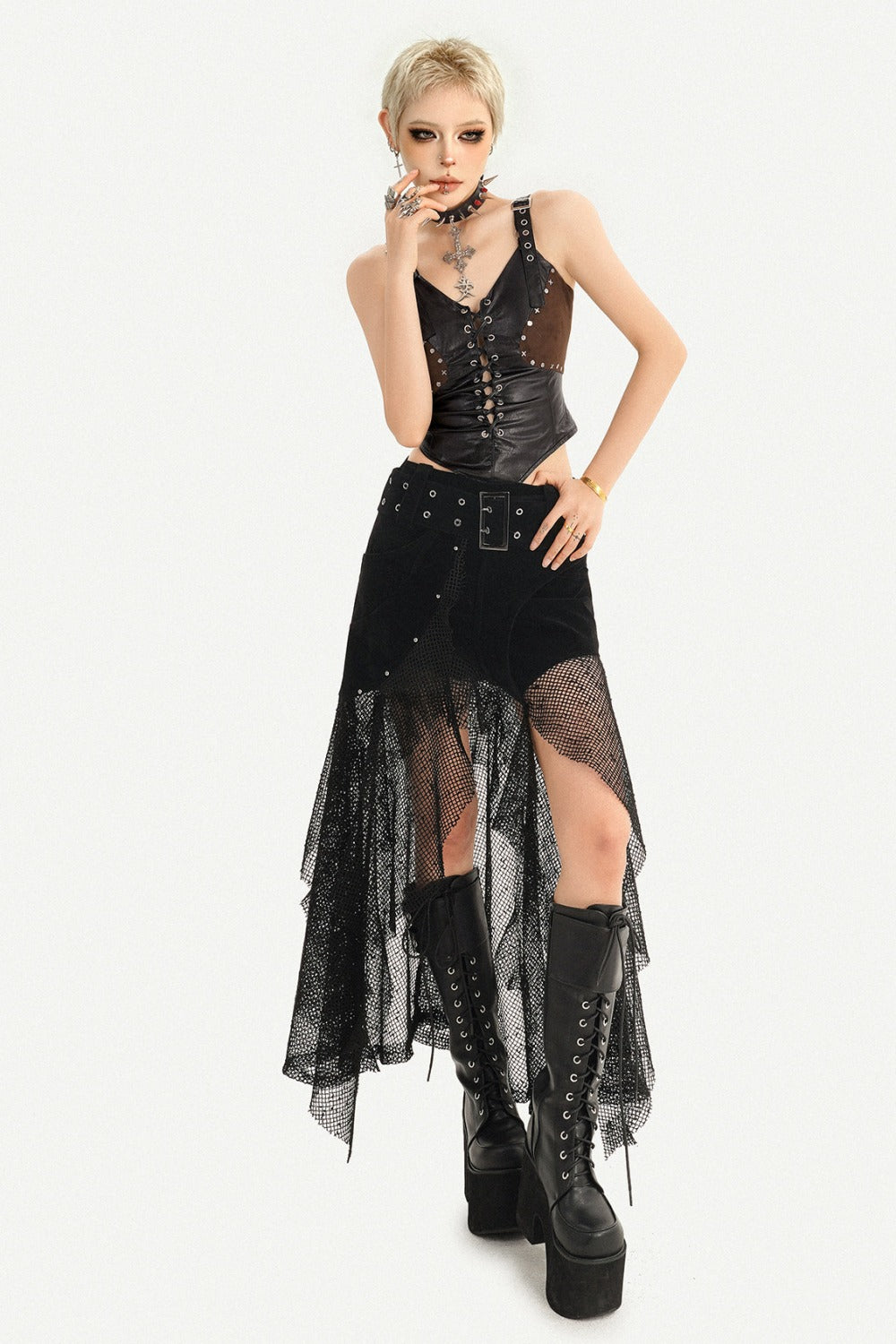 Steampunk-Wildleder-Patchwork-Rock