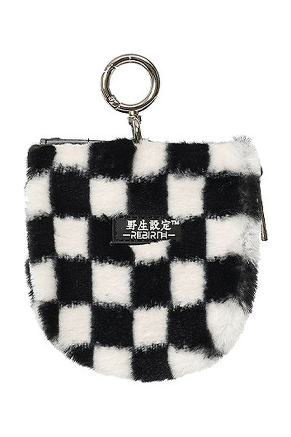 Color-Blocking Plush Coin Purse