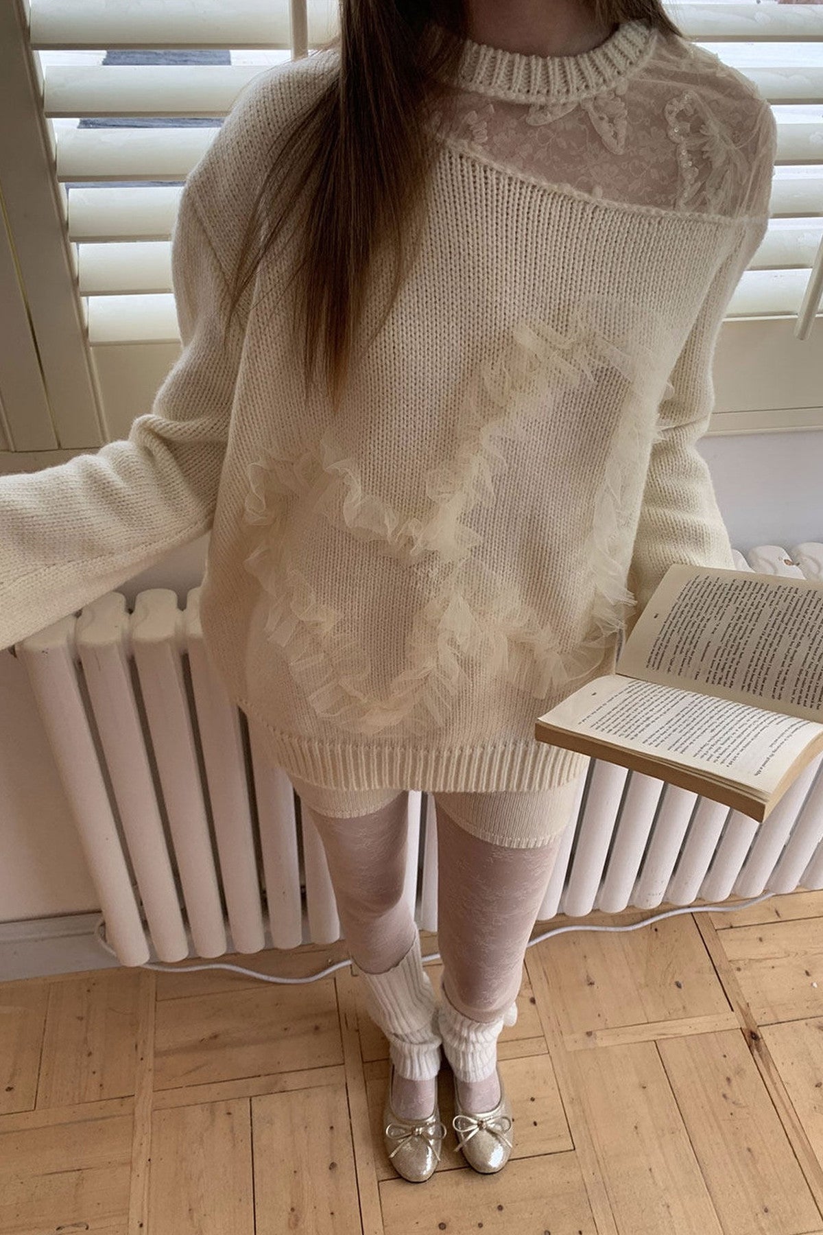 Beige Double-Layer High-Waisted Knit Base Shorts