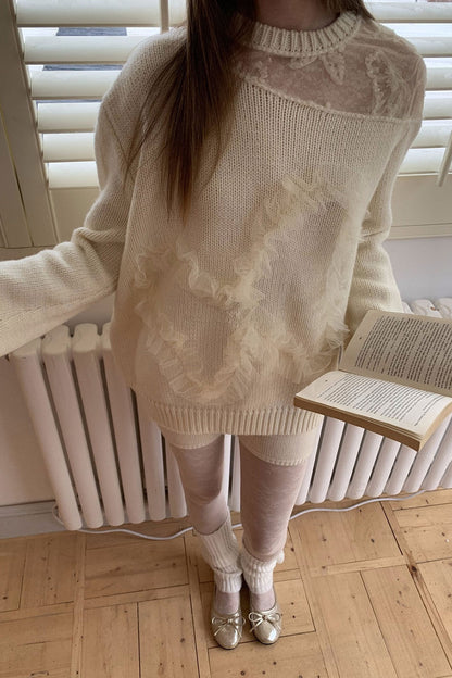 Beige Double-Layer High-Waisted Knit Base Shorts