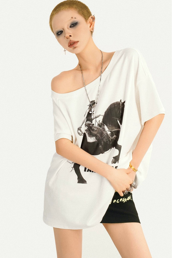 American Off-Shoulder Printed Top