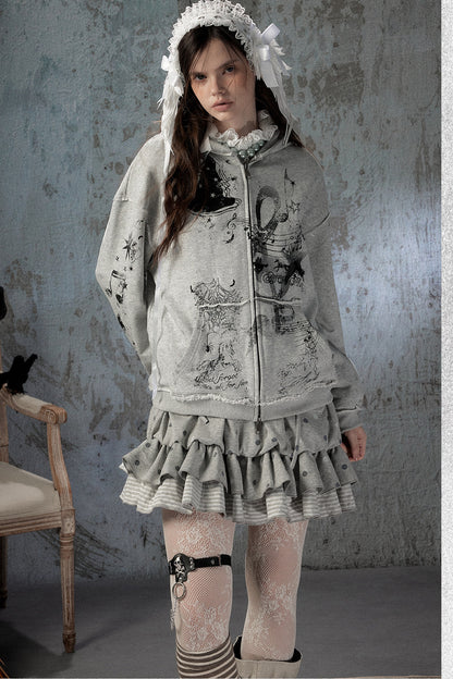 Witch Detachable Hood Zip-Up Hoodie