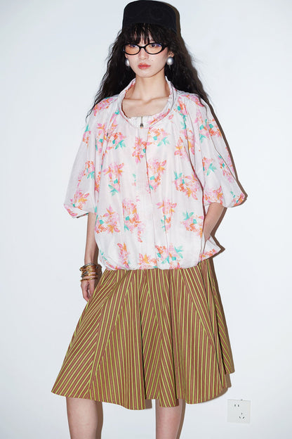 Semi-Sheer Printed Sun Top