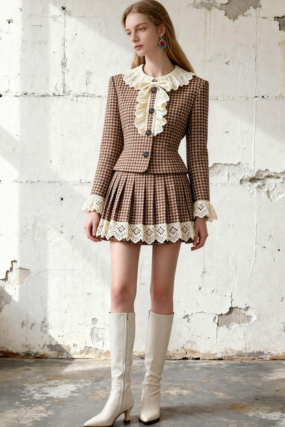 Short Jacket Pleated Skirt Set
