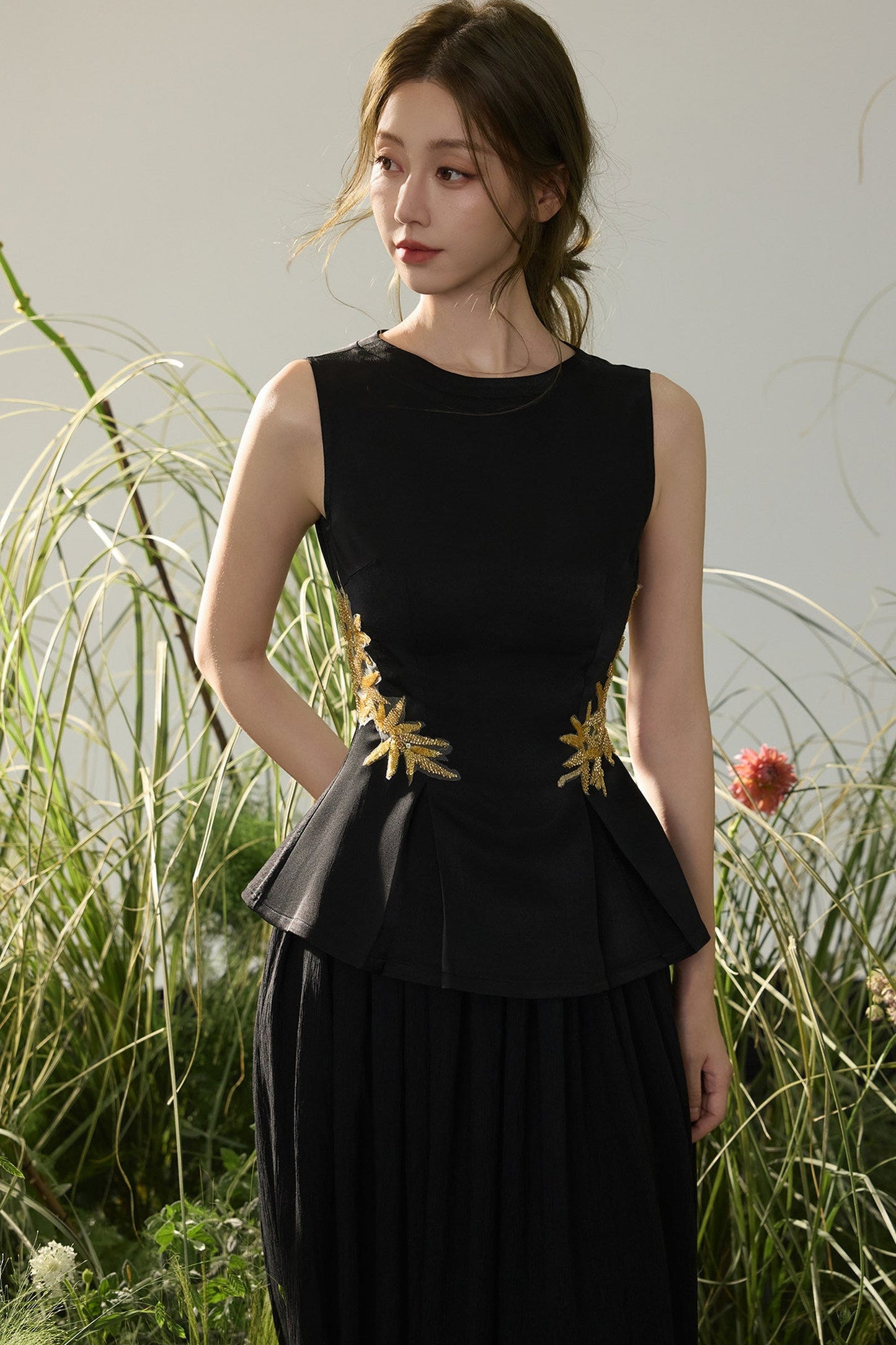 Golden Bamboo Sleeveless Top
