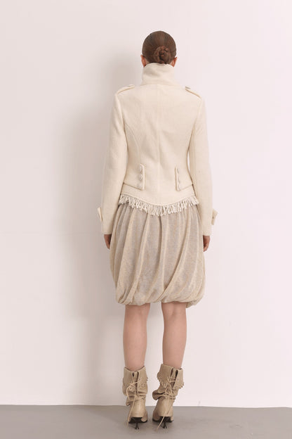 Oatmeal Oil Painting Texture Irregular Skirt
