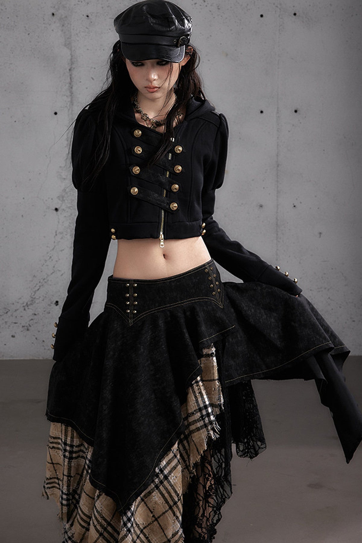 Napoleon Hooded Puff-Sleeve Sweatshirt