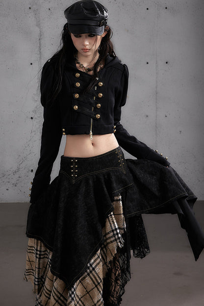 Napoleon Hooded Puff-Sleeve Sweatshirt