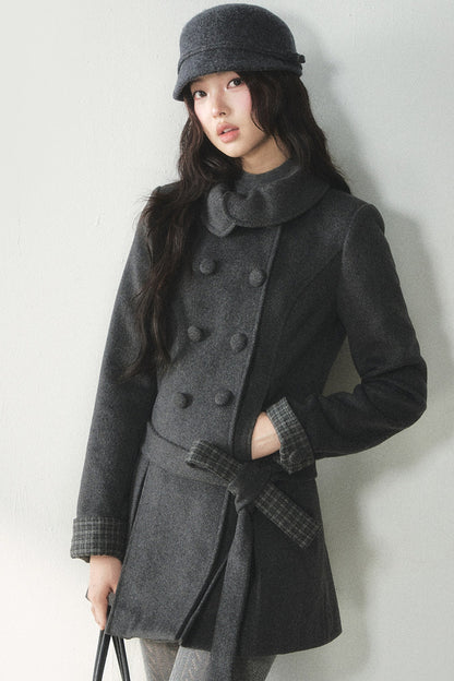 Collar Double Breasted Coat