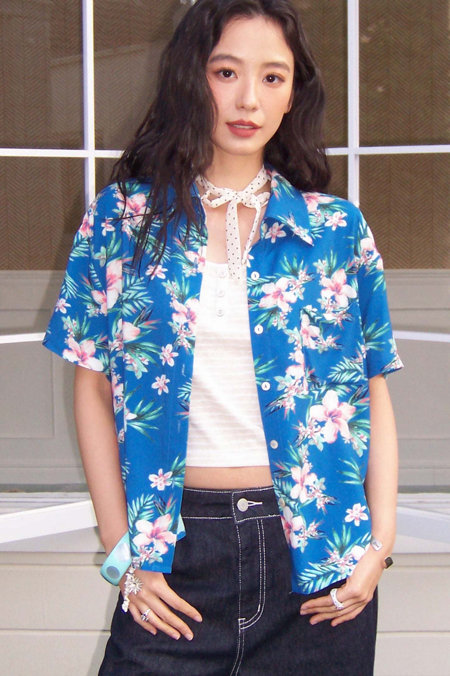 Bougainvillea Print Summer Blouse
