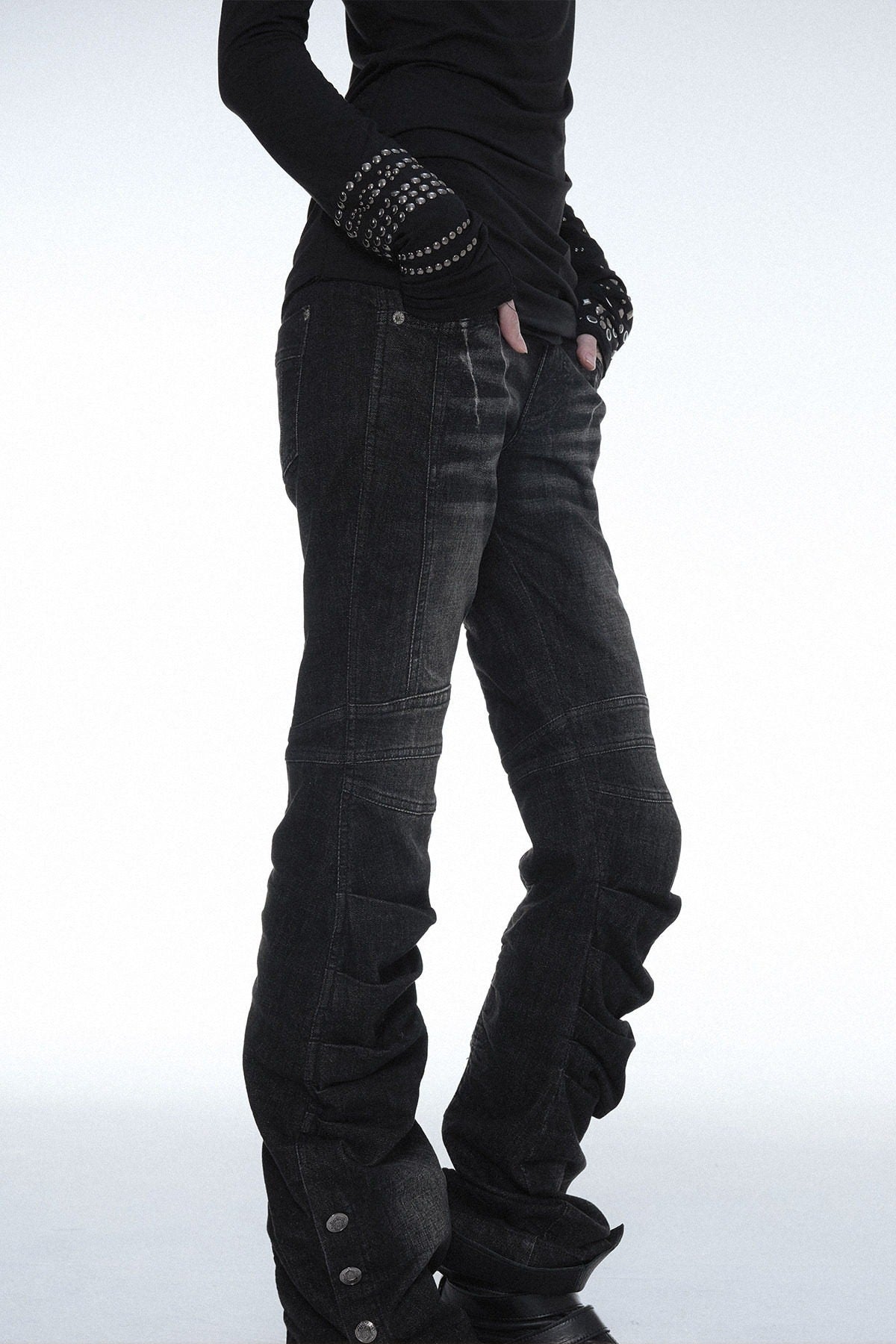 Y2K Armor Structure Straight-Leg Jeans
