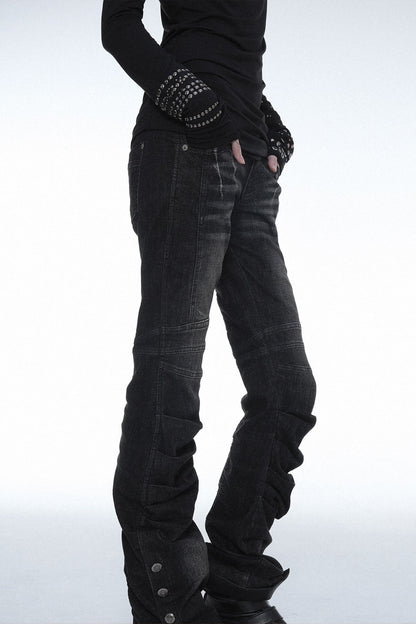 Y2K Armor Structure Straight-Leg Jeans