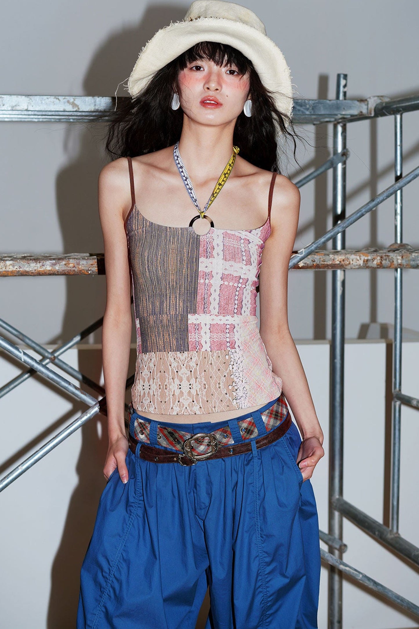 Retro Print Halter Camisole Top