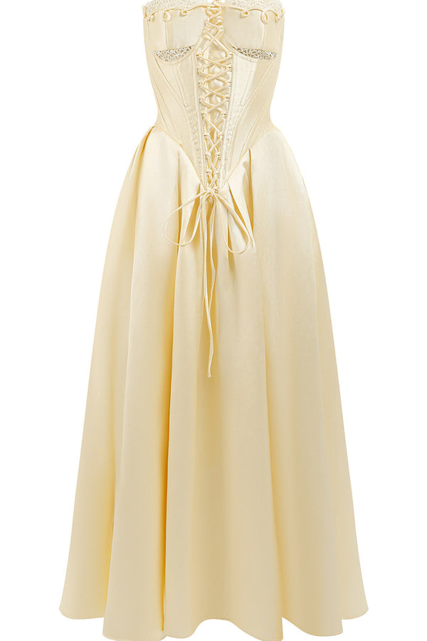 French Princess Satin Corset Dress