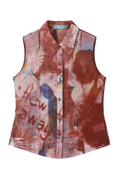 Vintage Portrait Print Top