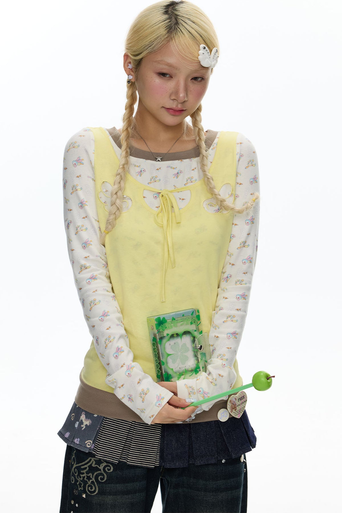 Embroidery Layered-Look Top