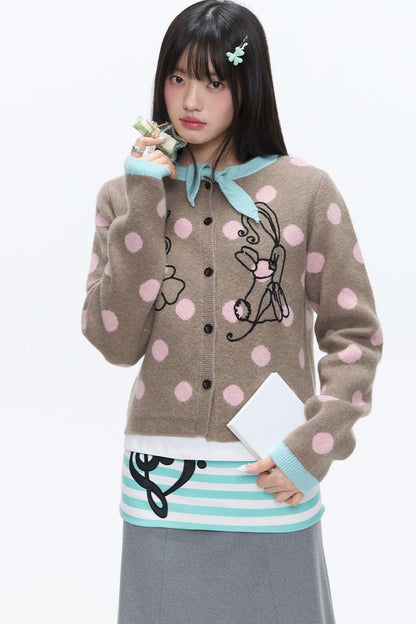 Mint Green Polka Dot Cardigan