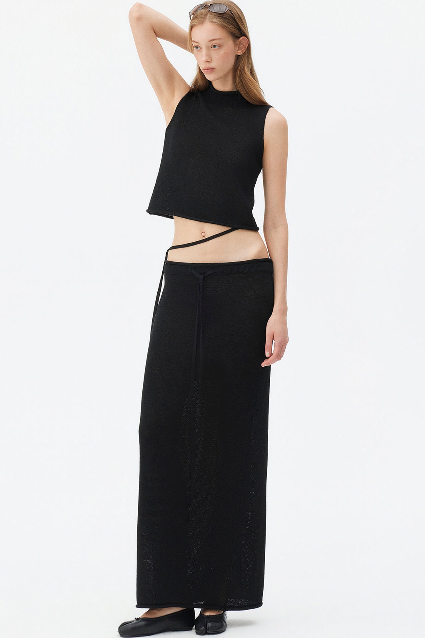 Wool Linen Knit Tank and Skirt Set-Up