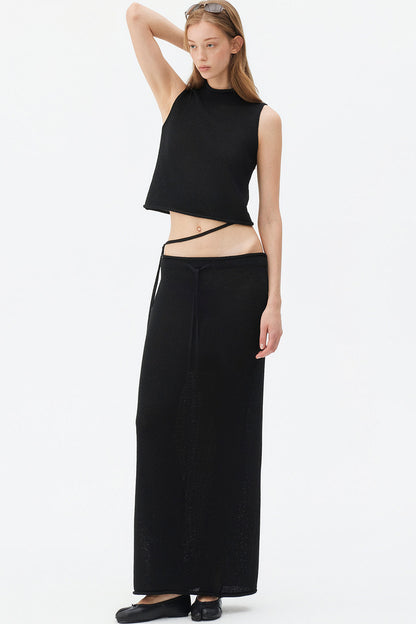 Wool Linen Knit Tank and Skirt Set-Up