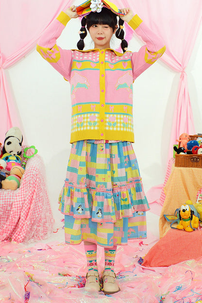Veste cardigan tricotée colorée