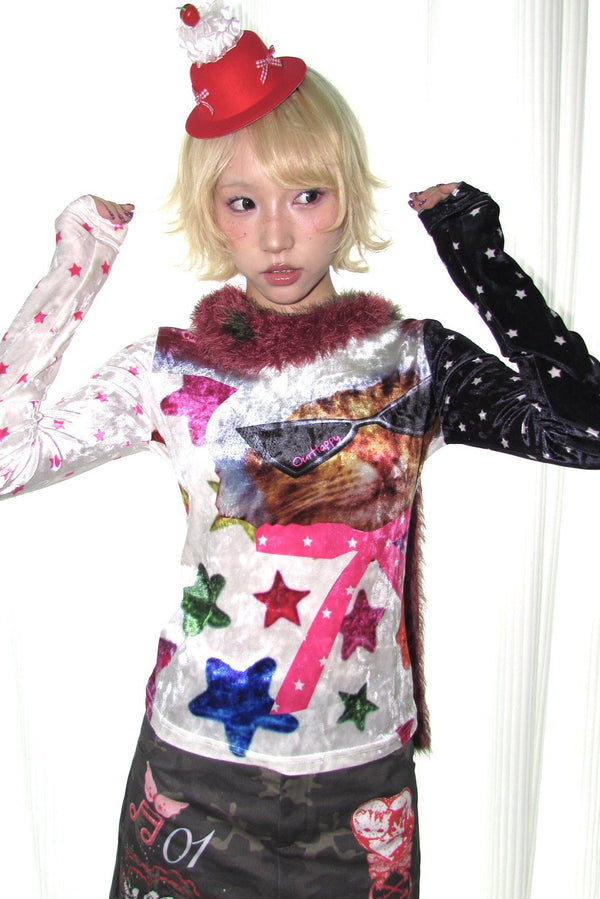 Cat Candy Paper Long Sleeve T-Shirt