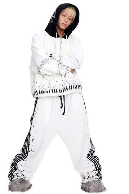 Musical Notation Printed Sweatpants
