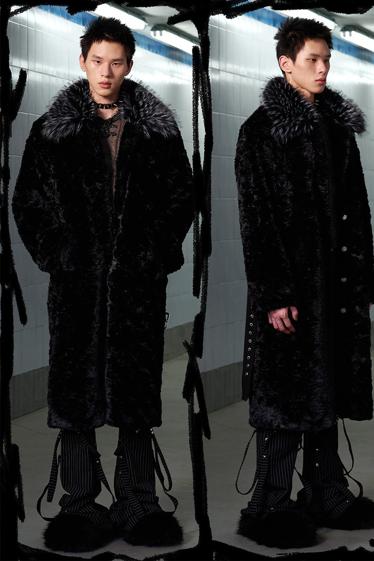 Faux Fur Patchwork Coat