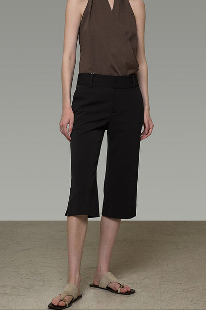 High-Waisted Straight-Leg Cropped Pants