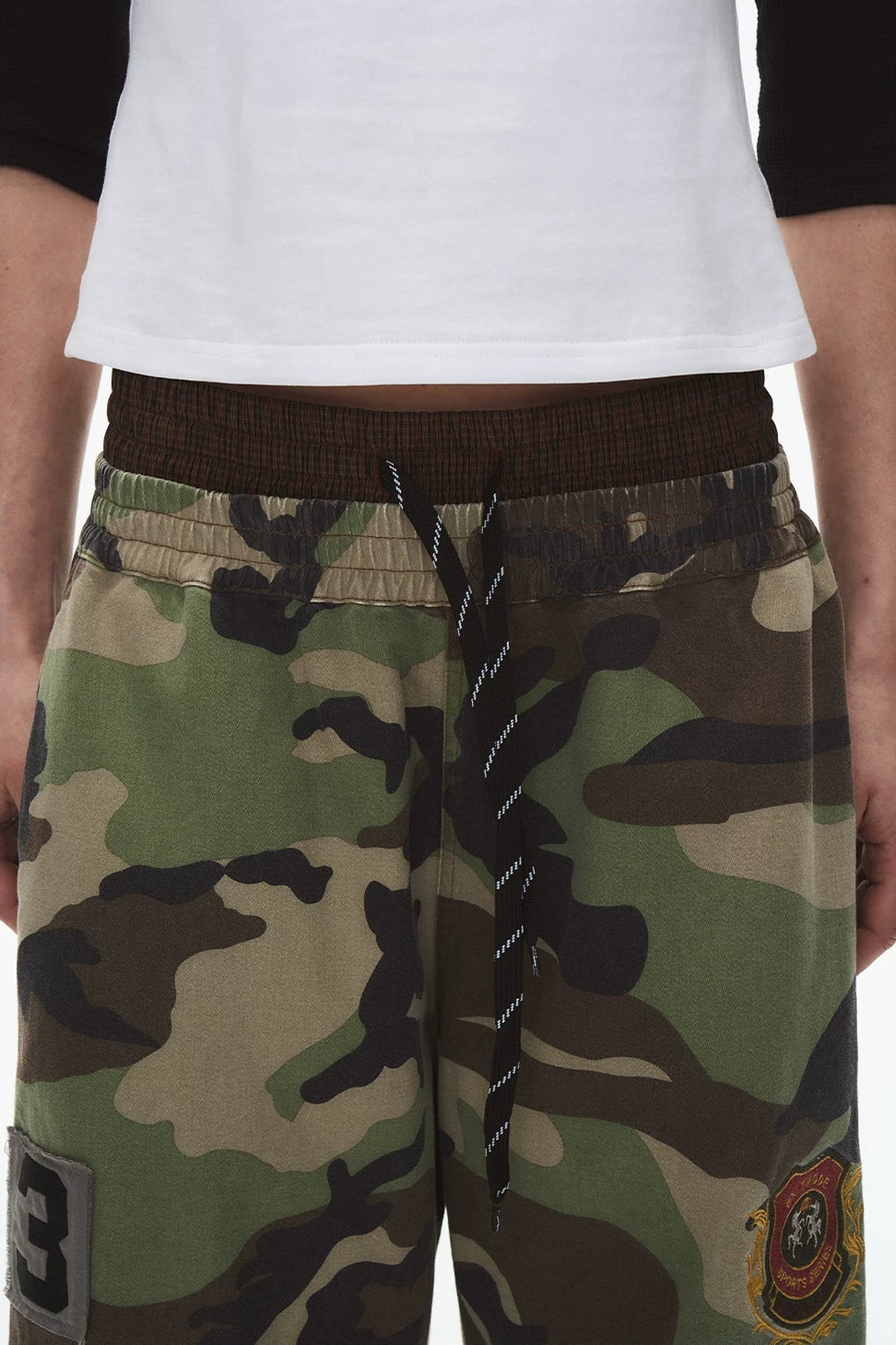 Retro Double-Waist Camouflage Pants