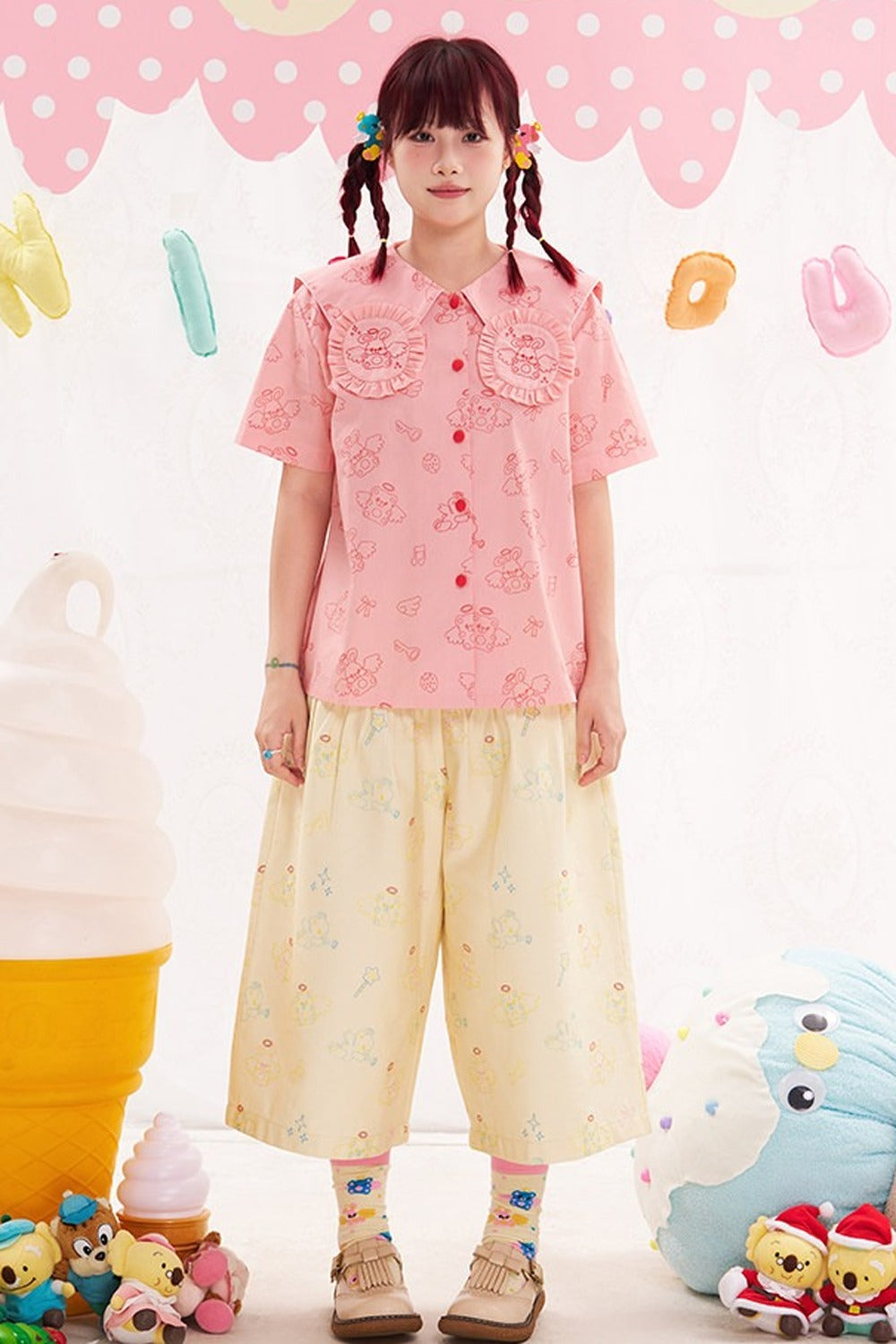 Bunny Collar Loose Blouse
