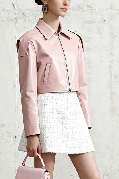 Pink Jacket and White Skirt Set-Up