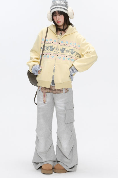 Yellow Bear Fair Isle Hoodie