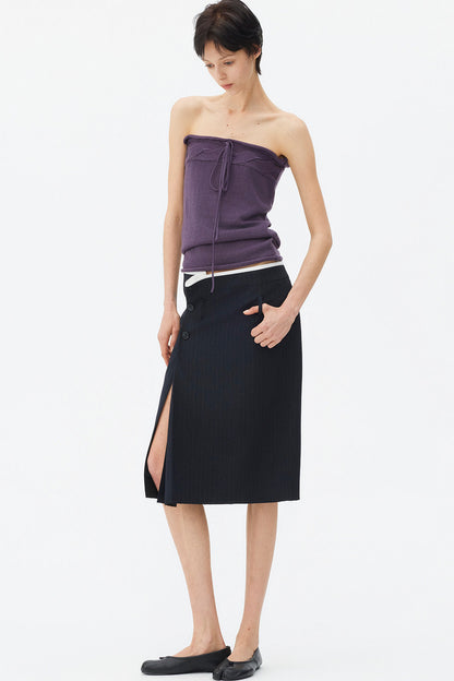 Wool Mohair Cable Knit Top