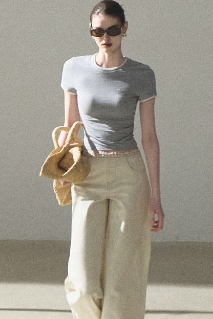 Color-Block Embroidered Summer Top
