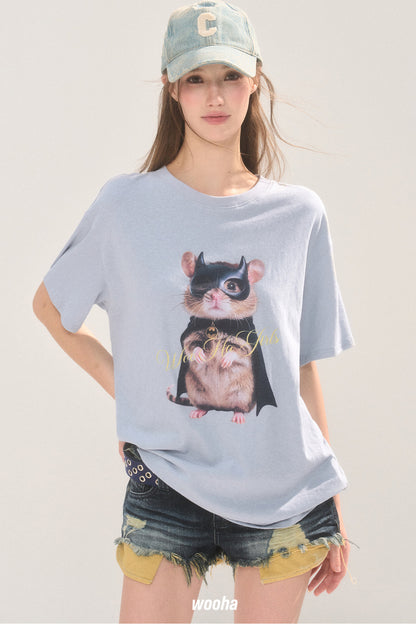 Animal Print Cotton T-Shirt