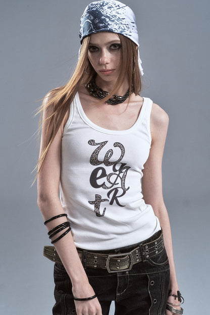 Leopardenmuster-Retro-Stretch-Tanktop