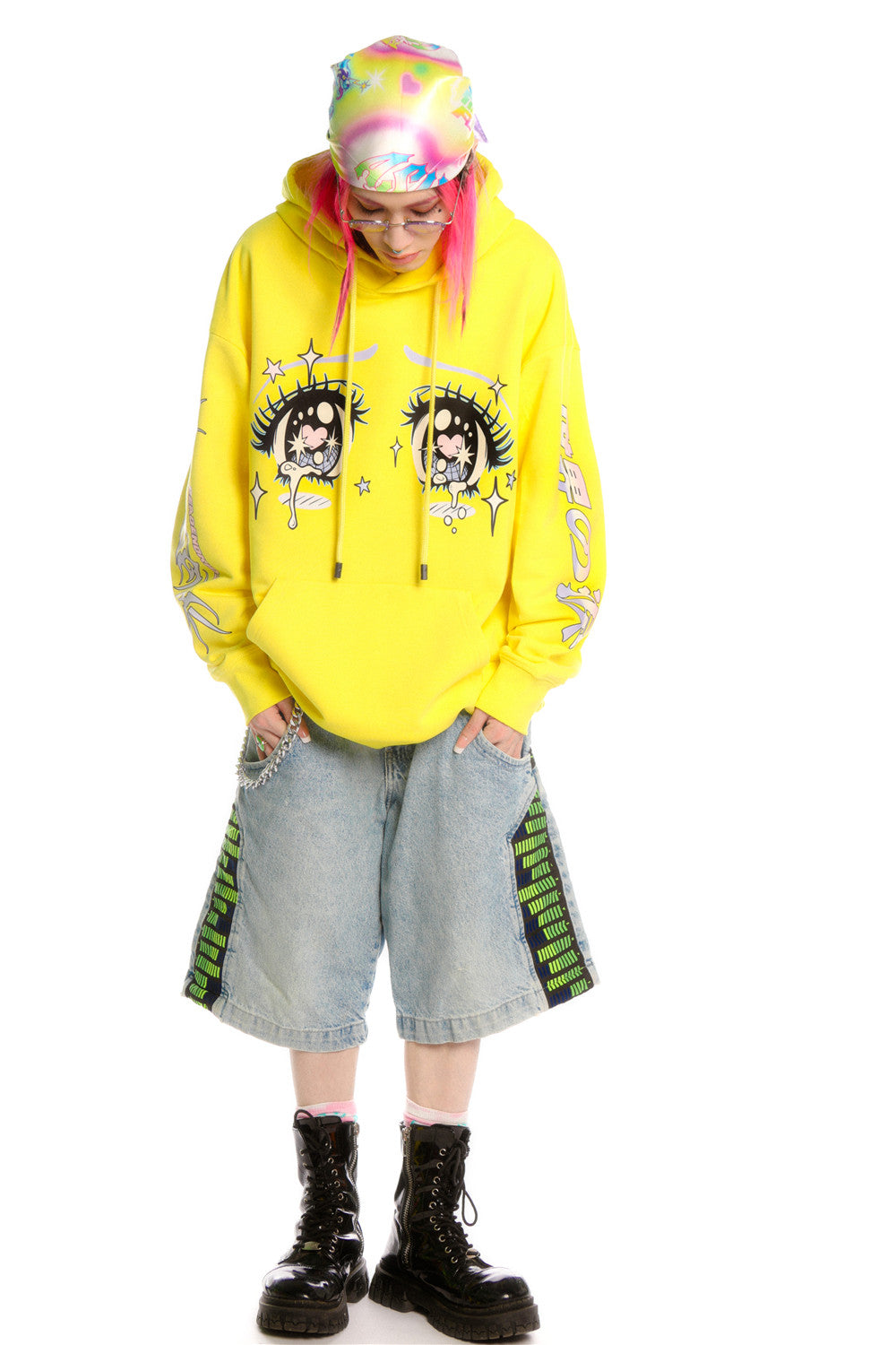 Anime Eye Print Loose Jacket