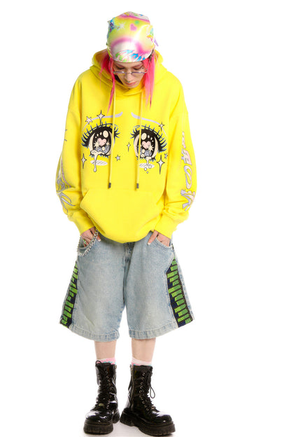 Anime Eye Print Loose Jacket