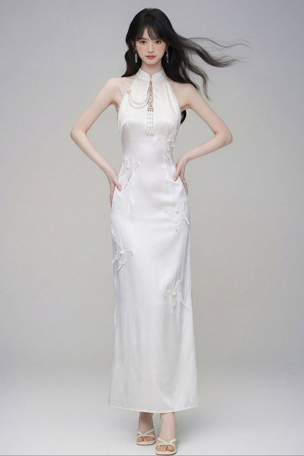 Butterfly Embroidered Cheongsam Dress