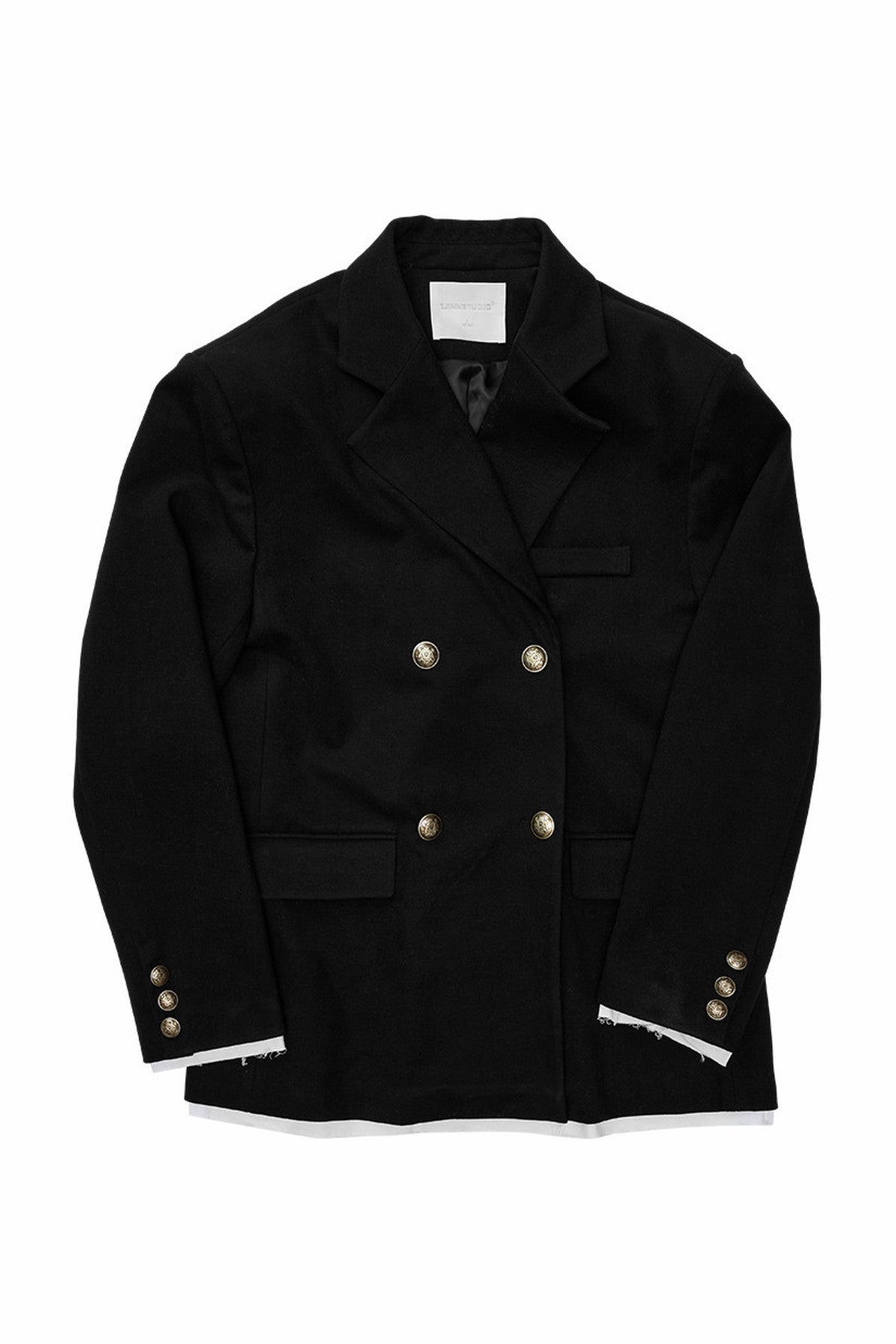 Layered-Look Double-Breasted Blazer