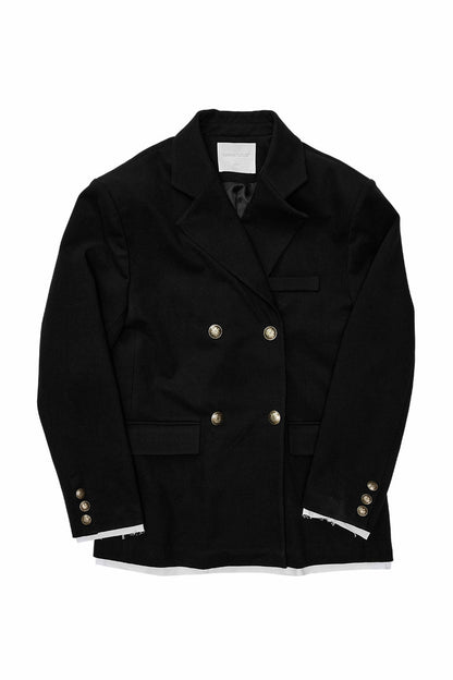 Layered-Look Double-Breasted Blazer