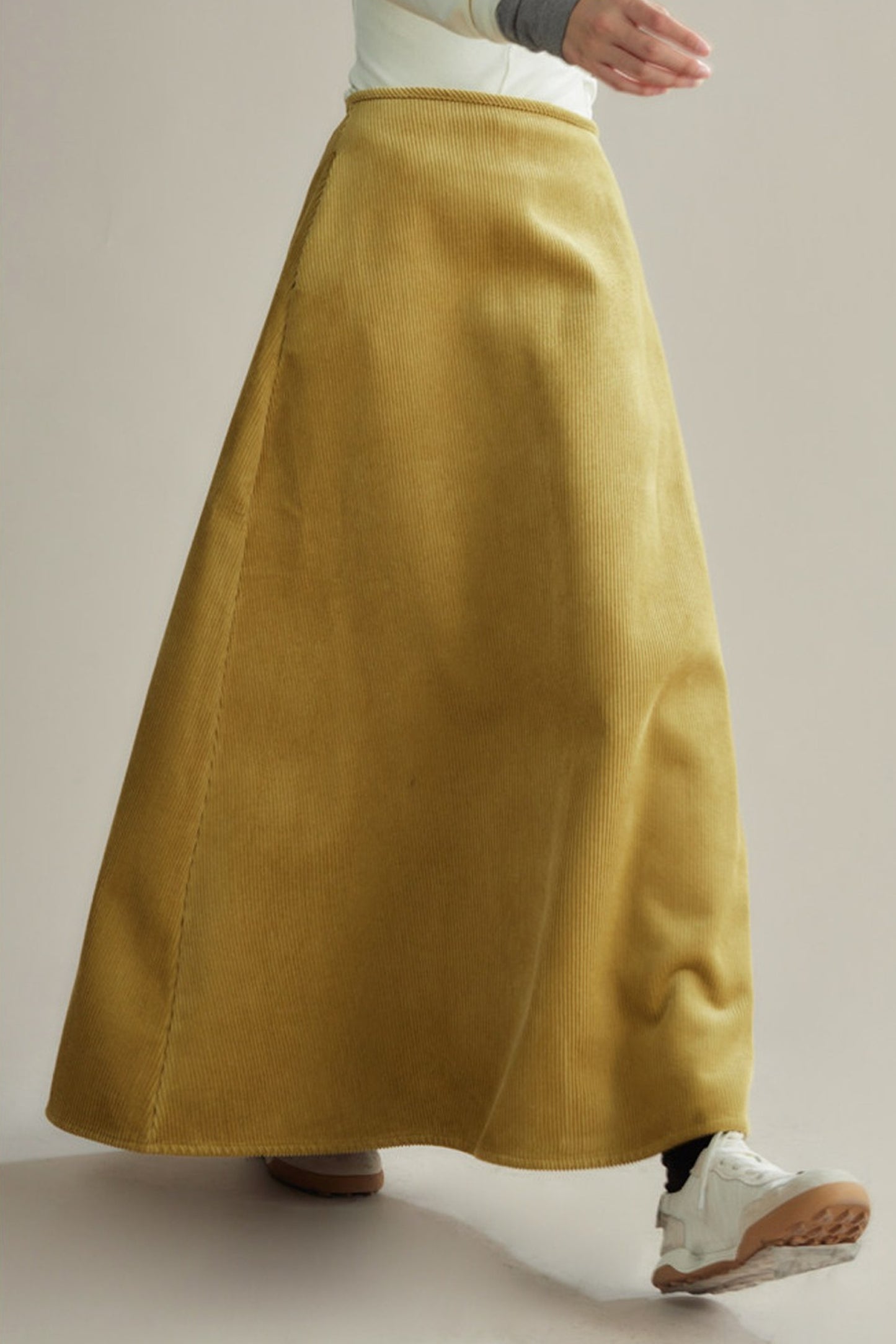 Retro Corduroy A-Line Skirt