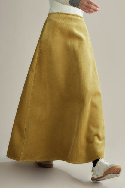 Retro Corduroy A-Line Skirt