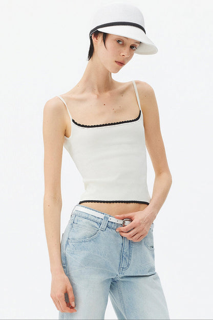 Color-Block Lace Knit Camisole