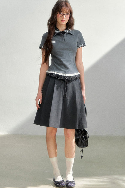 Retro Knit Polka Dot Polo