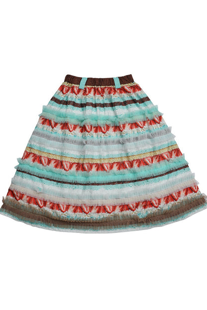 Strawberry Cake Lace Ruffle Skirt