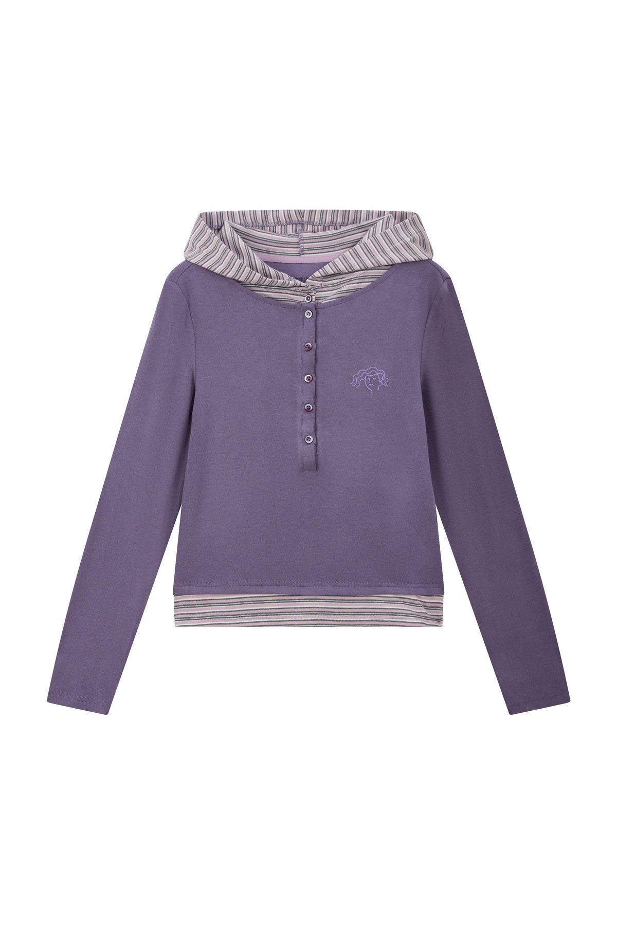 Layered-Look Striped Long-Sleeve Base Layer Top