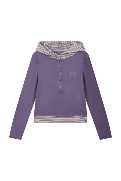 Layered-Look Striped Long-Sleeve Base Layer Top